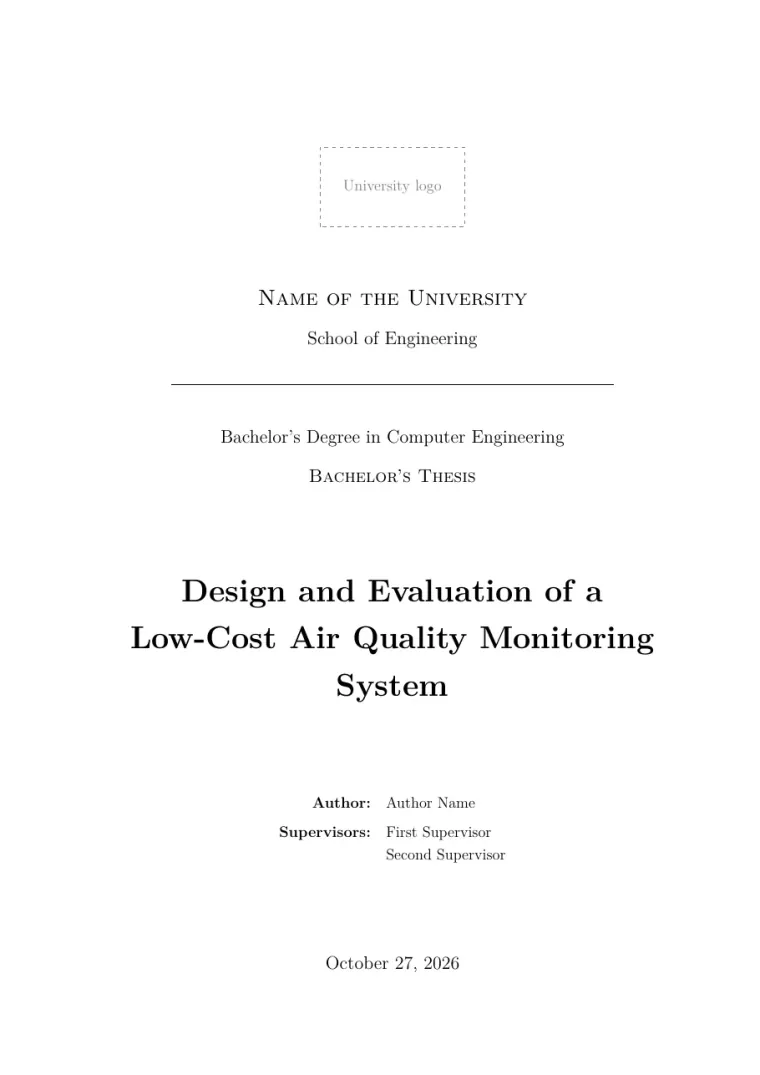 First page of the Bachelor's thesis LaTeX template